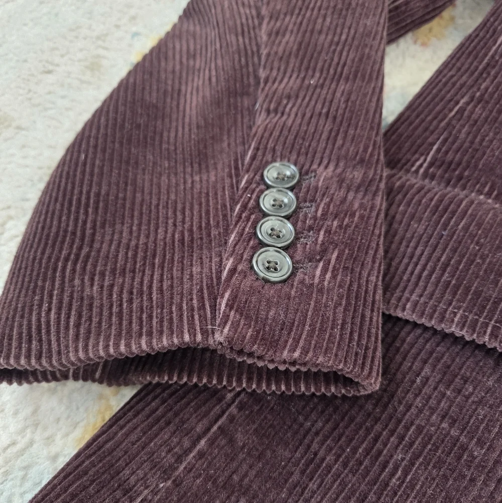 Eddie Bauer Vintage Corduroy Blazer Jacket Men's Medium Brown Notched Lapels‎